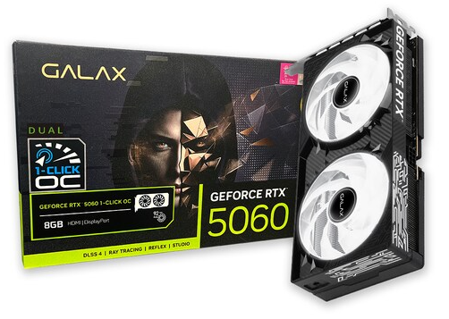 갤럭시 GALAX 지포스 RTX 5060 BLACK OC D7 8GB DUAL HDMI
